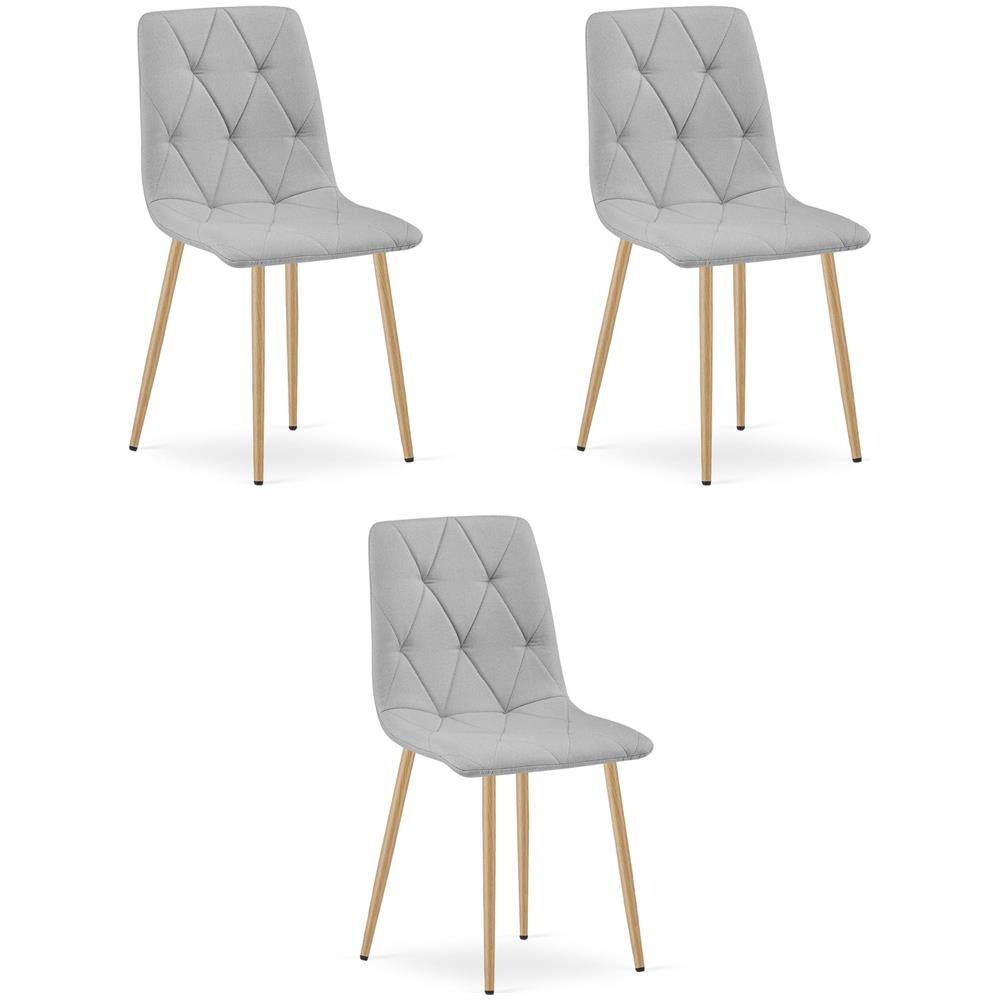 Sedia imbottita TYRA - Elegante grigio chiaro per soggiorno x 3 - Foto 1