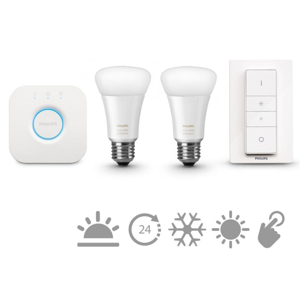 Hue White Ambiance Starter Kit 2 lampadine 1 Bridge 1 Interruttore - Foto 1