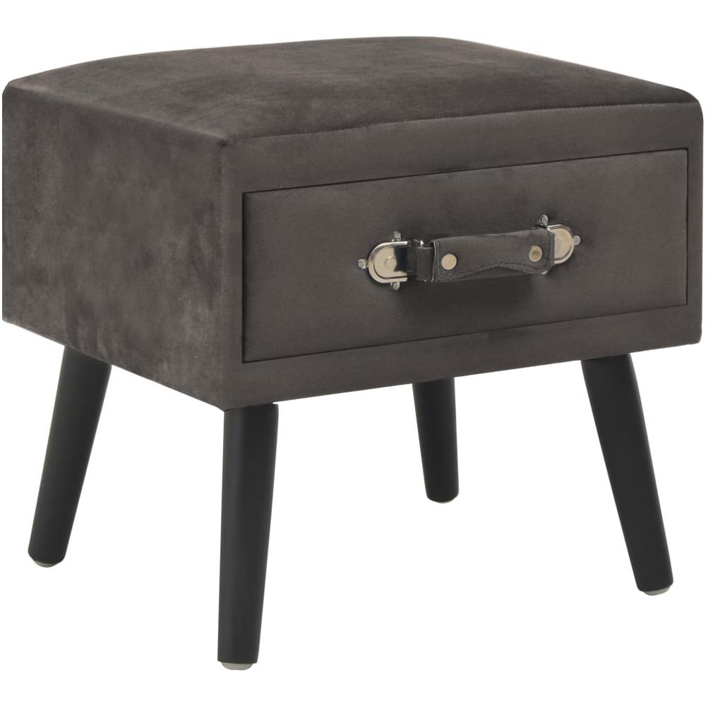 Comodino Grigio 40x35x40 Cm In Velluto - Foto 1