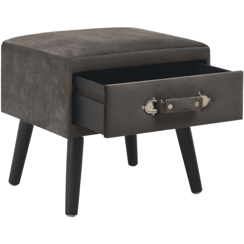 Comodino Grigio 40x35x40 Cm In Velluto - Foto 2