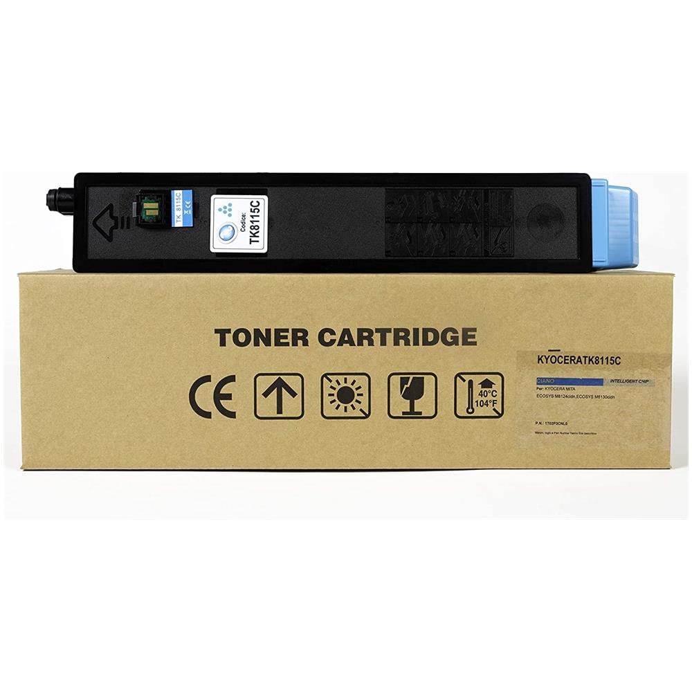 TONER COMPATIBILE - Kyocera Tk-8115c Ciano 1t02p3cnl0 Per Ecosys M8124cidn, ecosys M8130cidn Fornito Di Intelligent Chip Capacità 6000 Copie Made In Italy - Foto 1