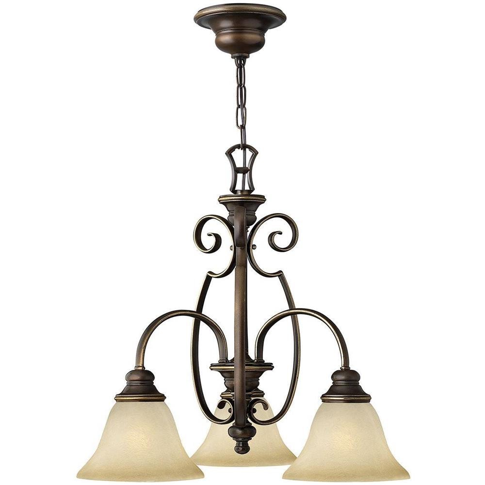 Lampadario Multi Braccio 3 Luci Finitura Bronzo Antico, E27 - Foto 1