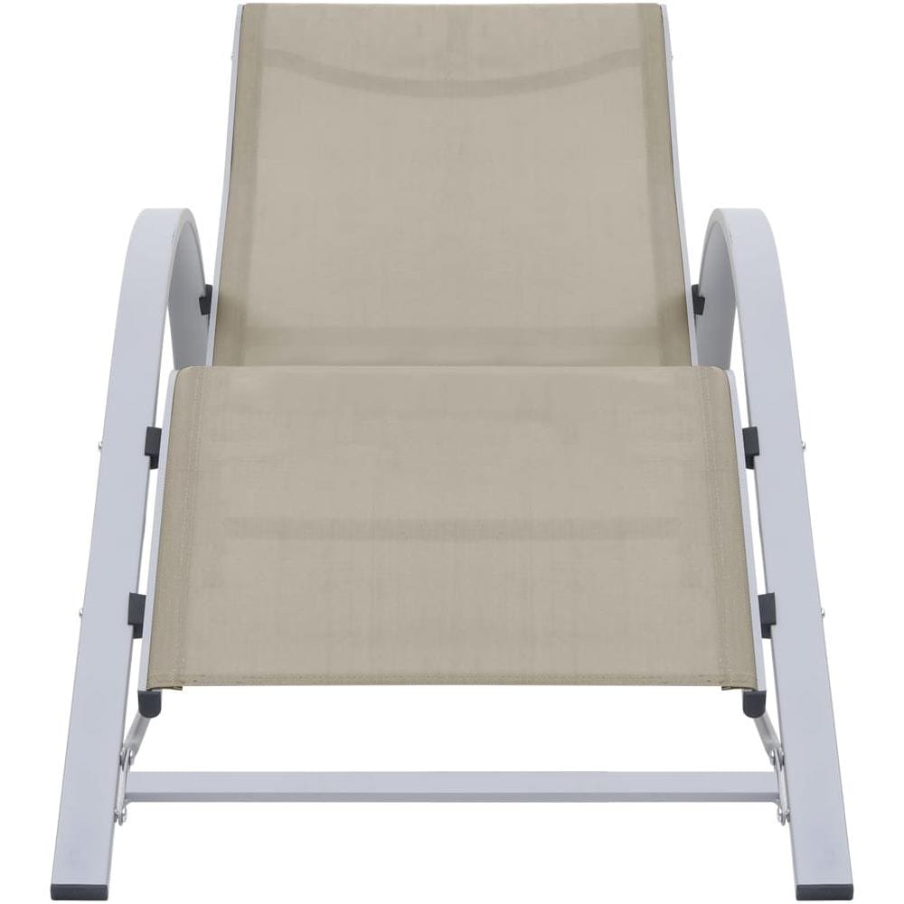 Lettino Prendisole in Textilene e Alluminio Crema - Foto 2