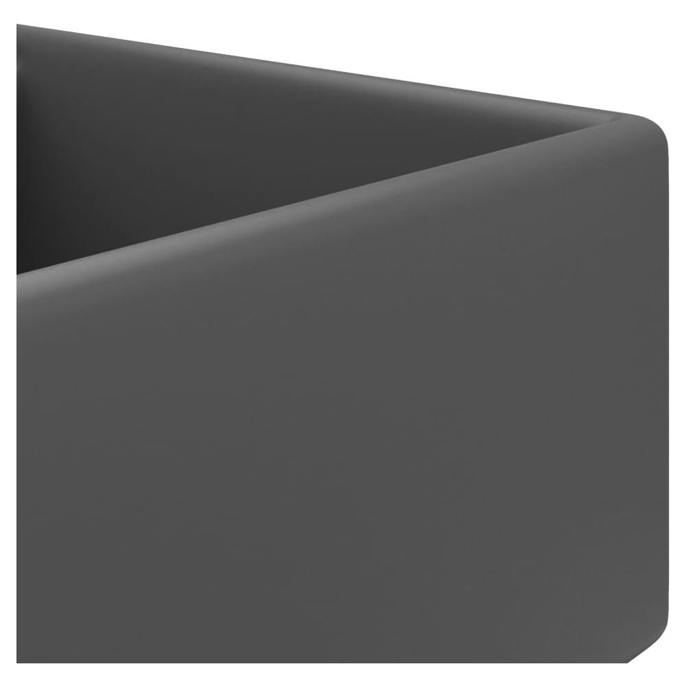 Lavabo Troppopieno Quadrato Grigio Scuro Opaco 41x41cm Ceramica - Foto 6