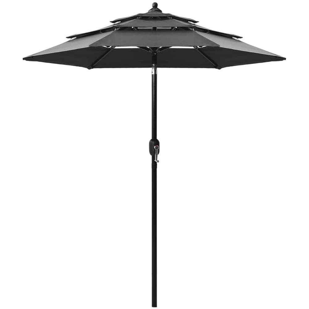 Ombrellone a 3 Livelli con Palo in Alluminio Antracite 2 m - Foto 1