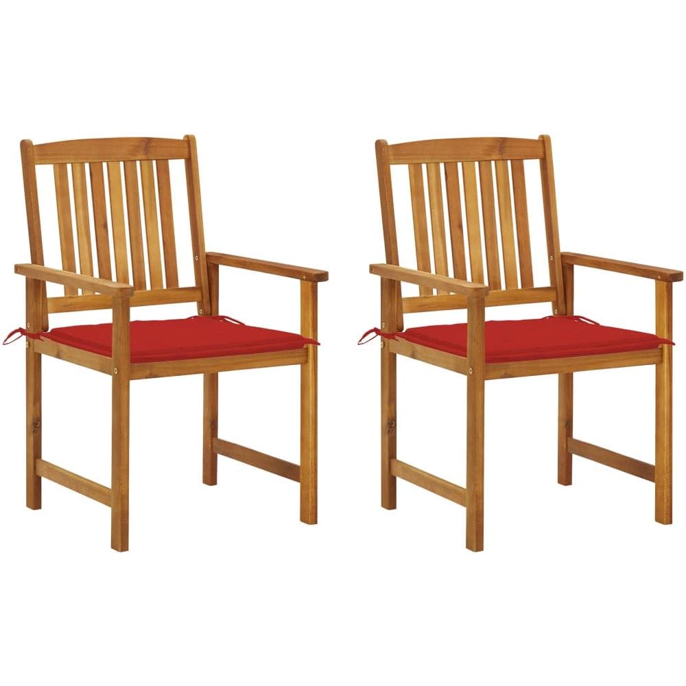 Sedie da Giardino con Cuscini 2 pz in Massello di Acacia - Foto 1