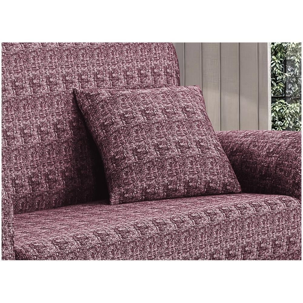 Copridivano Antimacchia Elasticizzato Divano Penisola Angolare Componibile Fantasy 2+2 Bordeaux - Foto 8