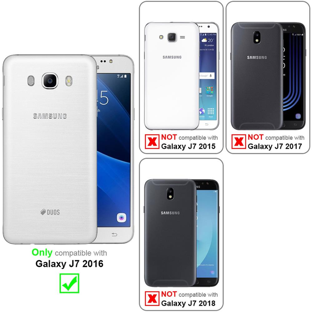 Custodia Compatibile Con Samsung Galaxy J7 2016 In Frost Blu Scuro - Coperchio Protettivo In Silicone Tpu Flessibile - Foto 2