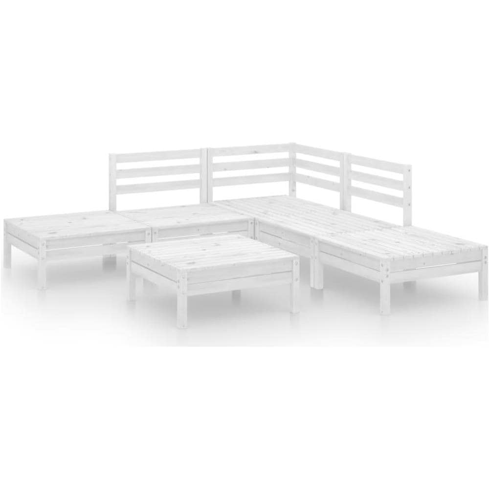 Set Salotto da Giardino 6 pz in Legno Massello di Pino Bianco - Foto 1