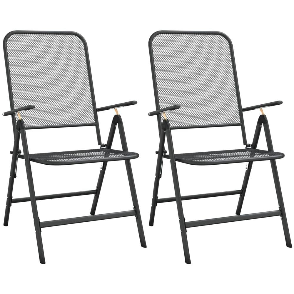 Set Da Pranzo Per Giardino 3pz Rete Metallica Espansa Antracite - Foto 7