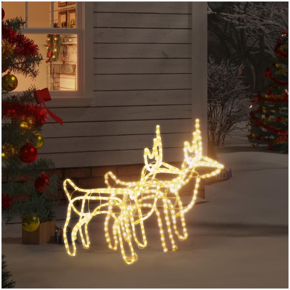 Figure Natalizie Renne 2 Pz Bianco Caldo 60x30x60 Cm - Foto 1