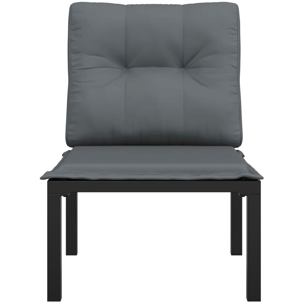 Poltrona Da Giardino Con Cuscini Polyrattan Nero E Grigio - Foto 3