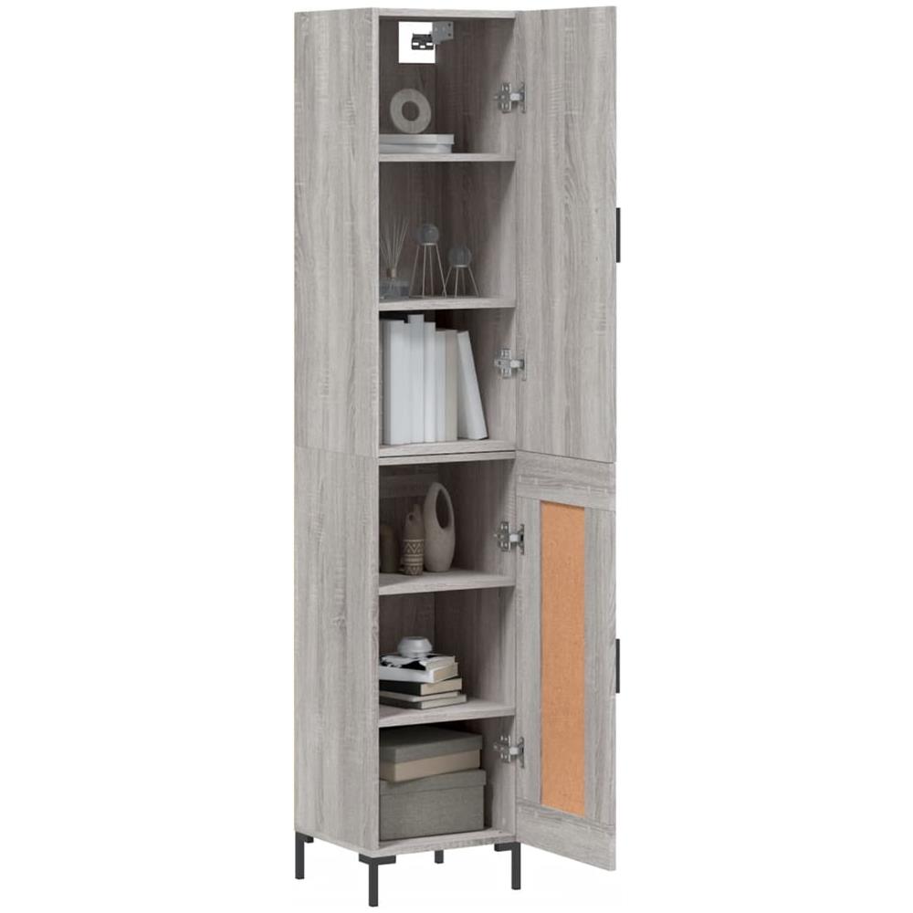 Credenza Grigio Sonoma 34,5x34x180 Cm In Legno Multistrato - Foto 3