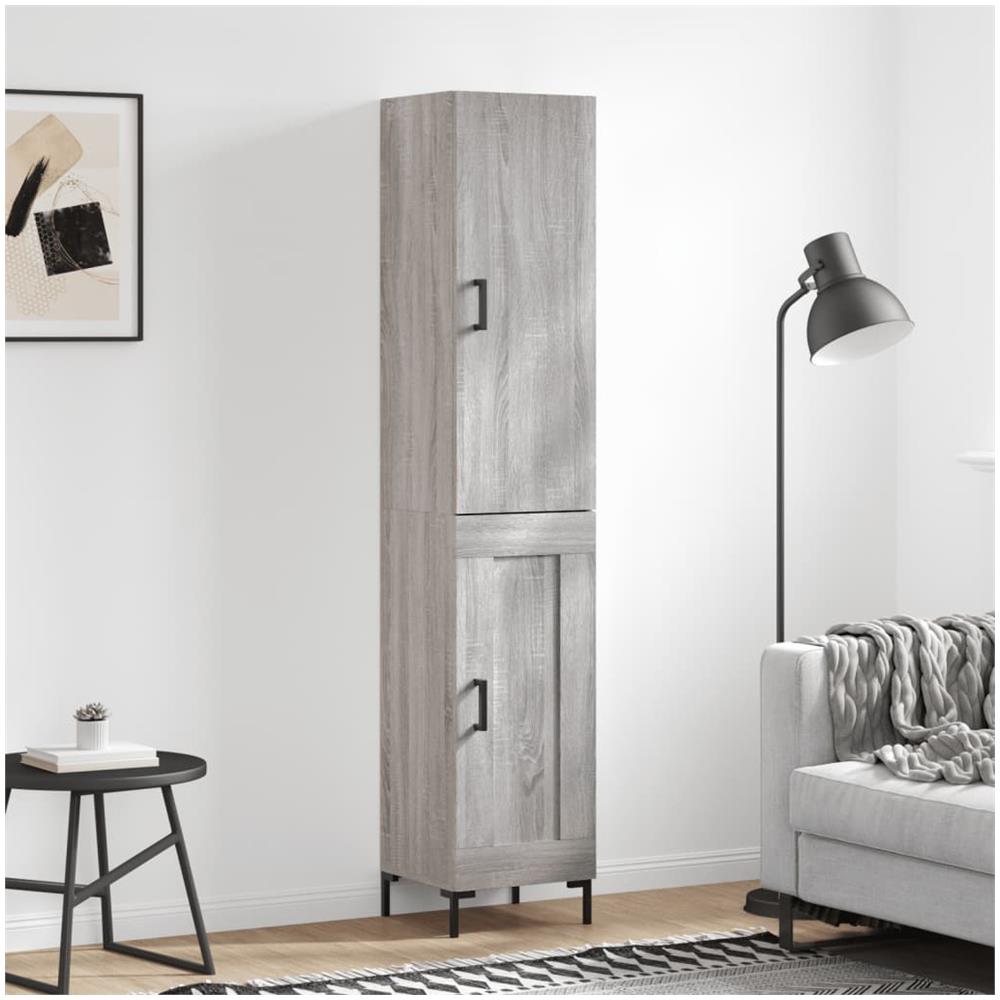 Credenza Grigio Sonoma 34,5x34x180 Cm In Legno Multistrato - Foto 1