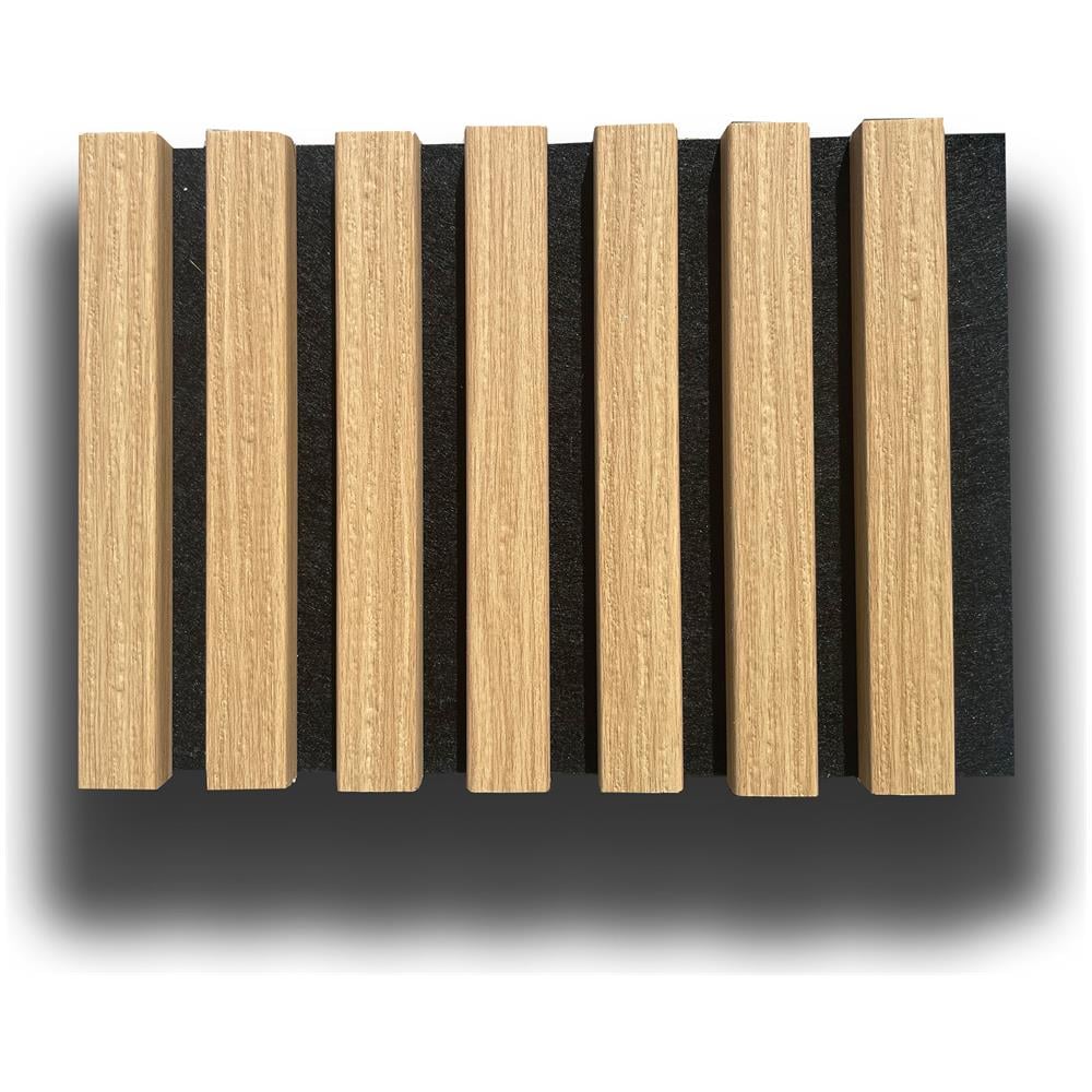 €49,90al Mq - Pacco Da 3,6mq (due Aste) 22x600x3000mm Di Rivestimento Acustico Pet E Polimeri Lamelli Vari Decori - Rovere-1314 - Foto 1