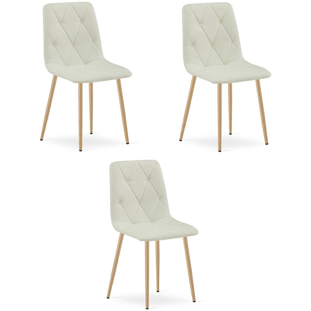 Sedia imbottita TYRA - Elegante beige per soggiorno x 3 - Foto 1