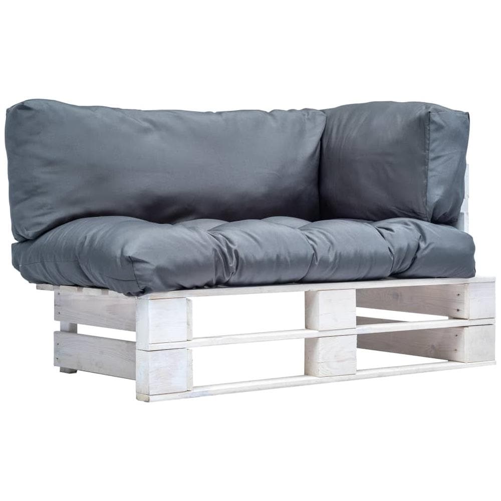Divano Da Giardino Su Pallet Con Cuscini Grigi Legno Pino - Foto 1