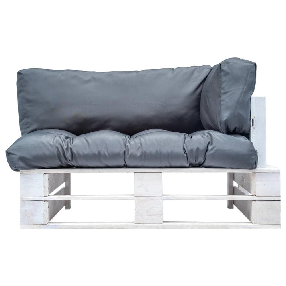 Divano Da Giardino Su Pallet Con Cuscini Grigi Legno Pino - Foto 2