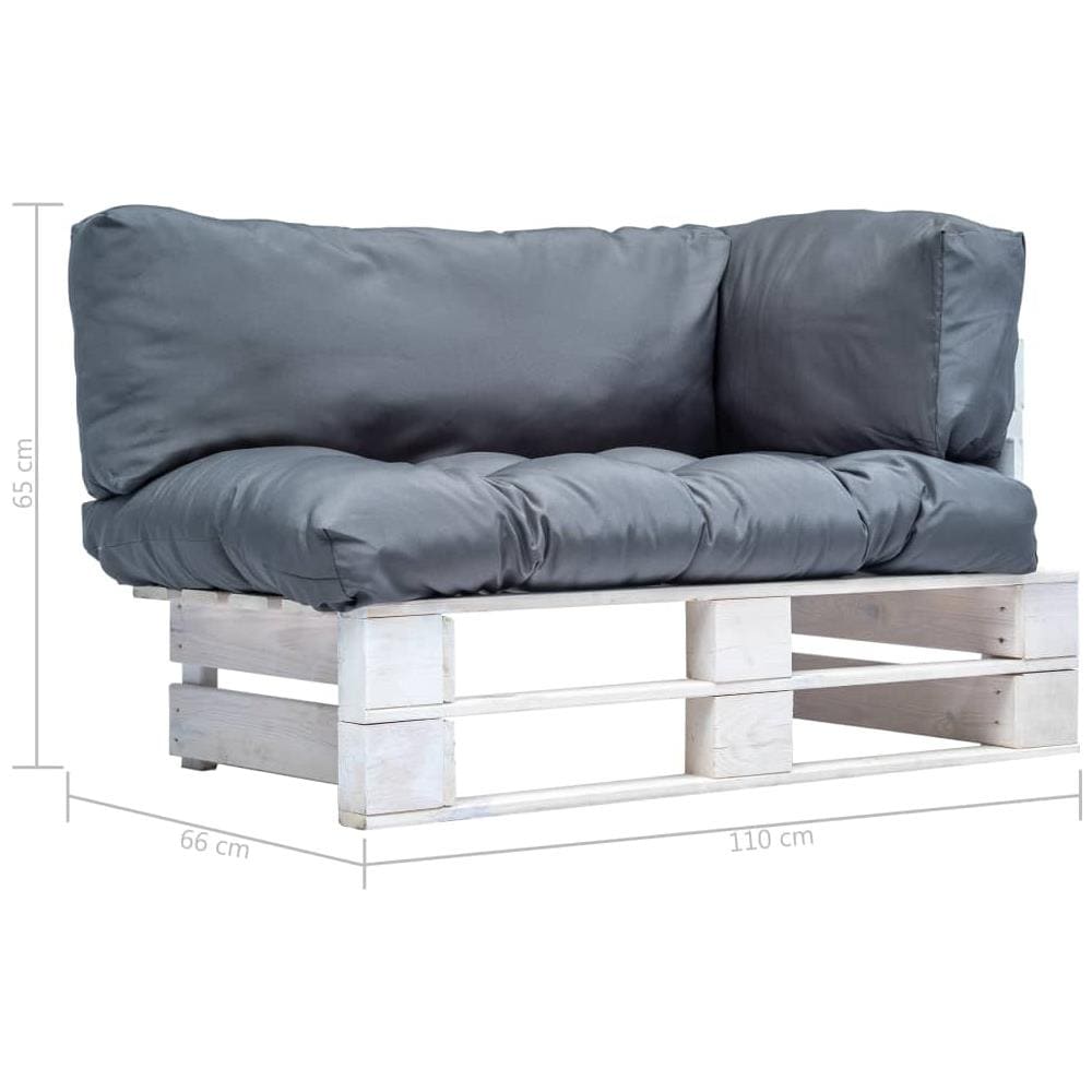 Divano Da Giardino Su Pallet Con Cuscini Grigi Legno Pino - Foto 3