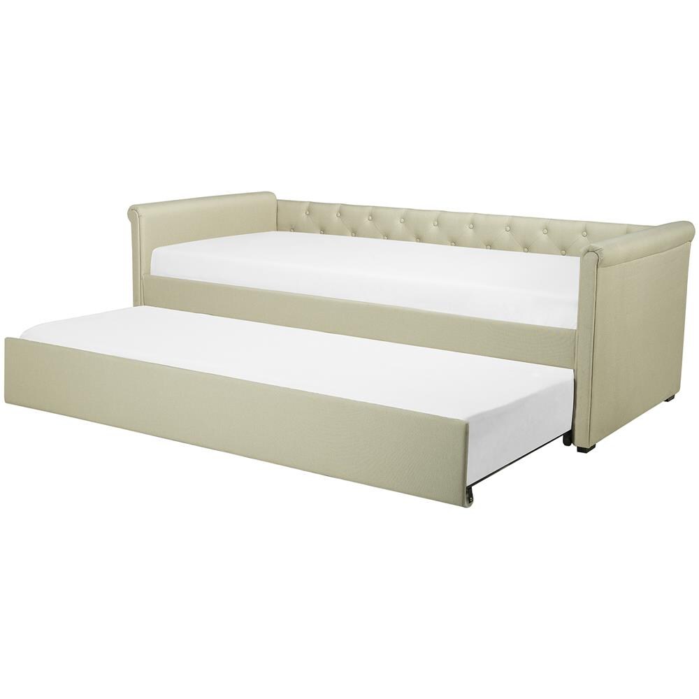 Letto Da Giorno In Tessuto Beige 80x200cm Libourne - Foto 1