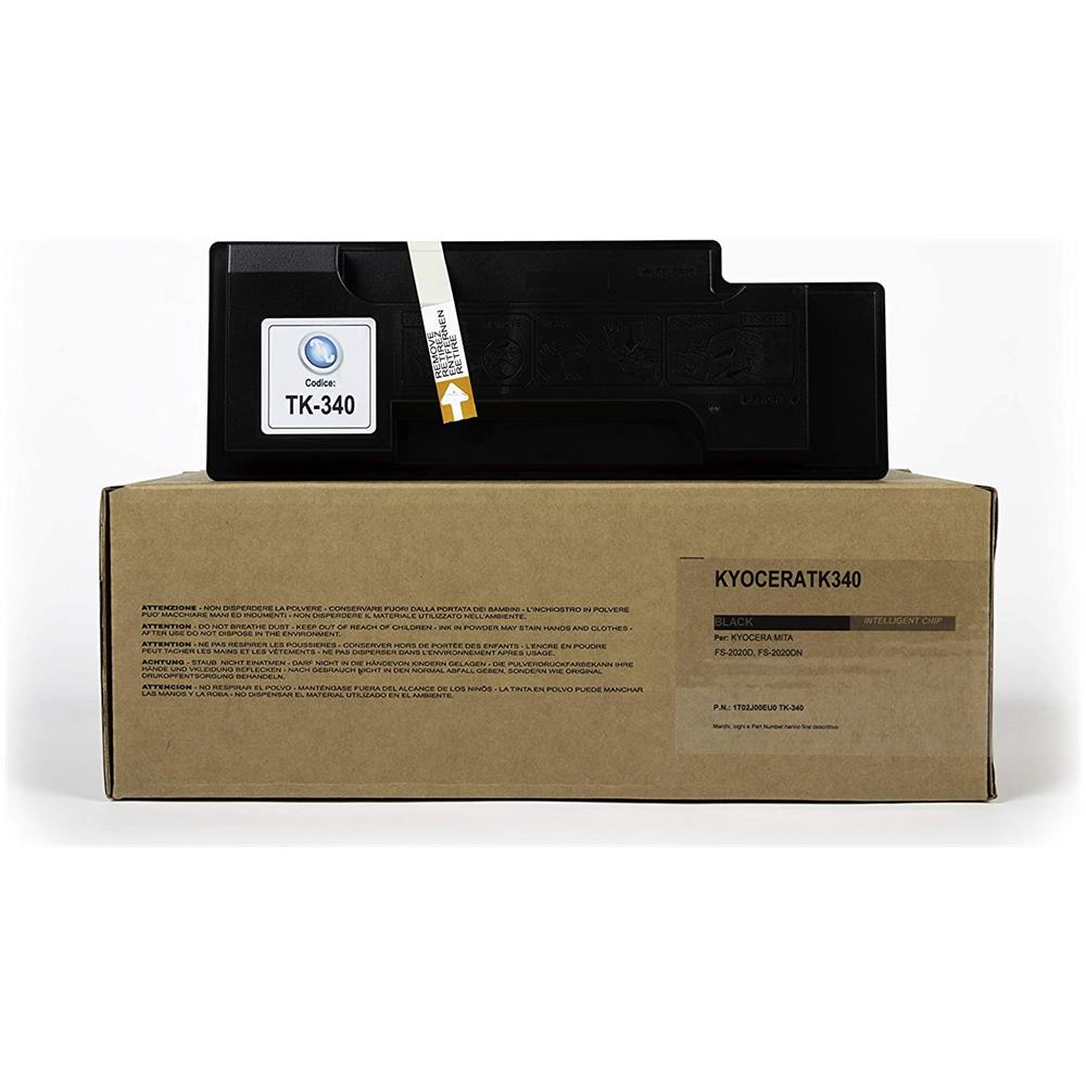 TONER COMPATIBILE - Kyocera Tk-340 Nero 1t02j00eu0 Per Fs-2020d, Fs-2020dn Fornito Di Intelligent Chip Capacità 12000 Copie Made In Italy - Foto 1