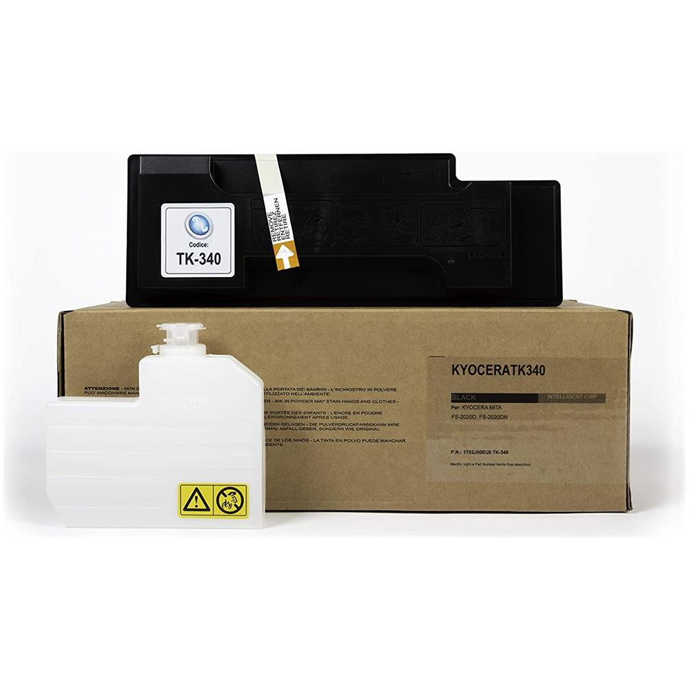 TONER COMPATIBILE - Kyocera Tk-340 Nero 1t02j00eu0 Per Fs-2020d, Fs-2020dn Fornito Di Intelligent Chip Capacità 12000 Copie Made In Italy - Foto 2
