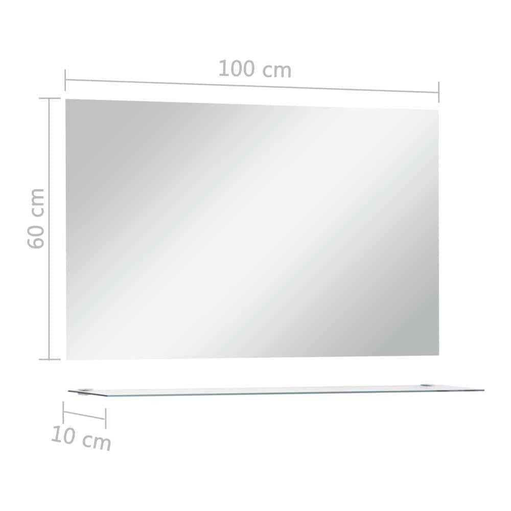 Specchio Da Parete Con Mensola 100x60 Cm In Vetro Temperato - Foto 10
