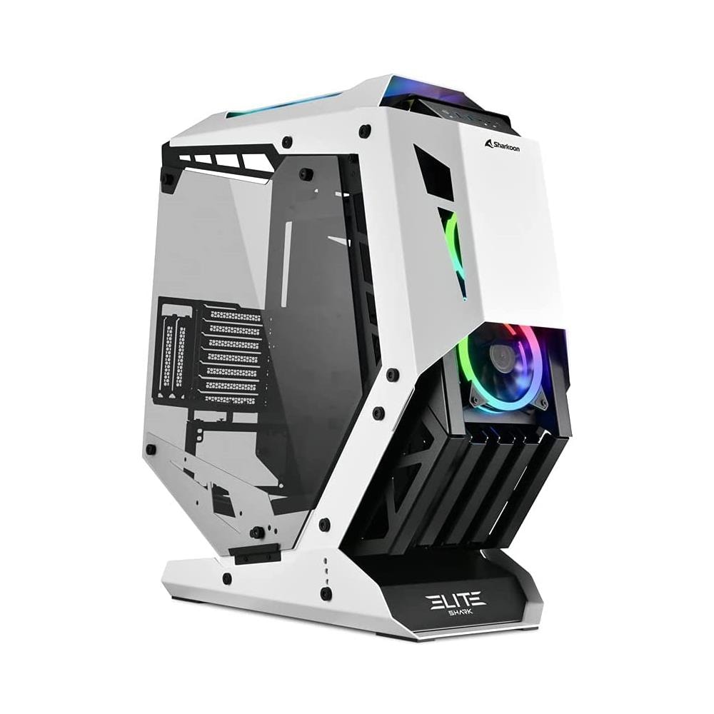 Case Elite shark CA700 Middle Tower ATX / Micro-ATX / Mini-ITX 1 Porta USB 3.0 Colore Nero e Bianco (Finestrato) - Foto 1