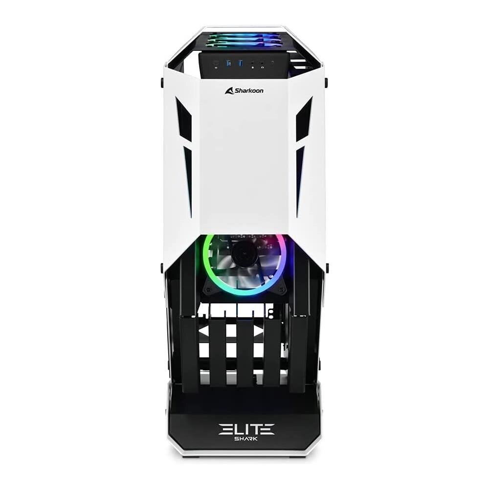 Case Elite shark CA700 Middle Tower ATX / Micro-ATX / Mini-ITX 1 Porta USB 3.0 Colore Nero e Bianco (Finestrato) - Foto 2