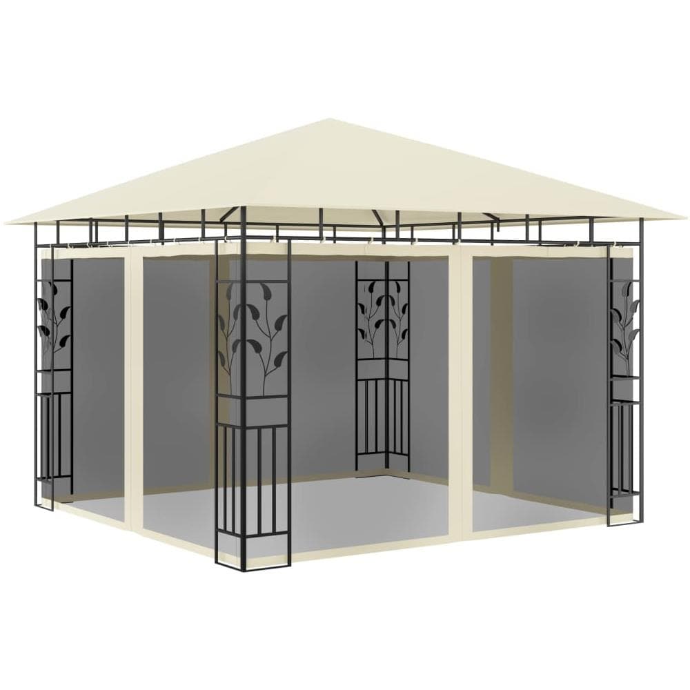 Gazebo con Zanzariera e Luci LED 3x3x2,73 m Crema - Foto 3