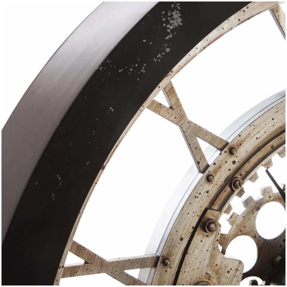 Orologio Industriale Con Meccanismo Ø 61,5 Cm, Marrone - Foto 2