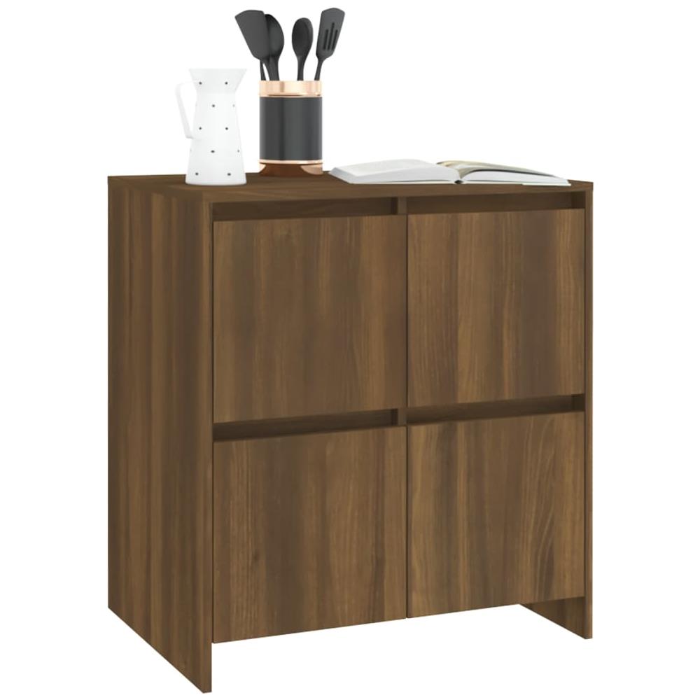 Credenze 2 pz Rovere Marrone 70x41x75 cm in Legno Multistrato - Foto 3