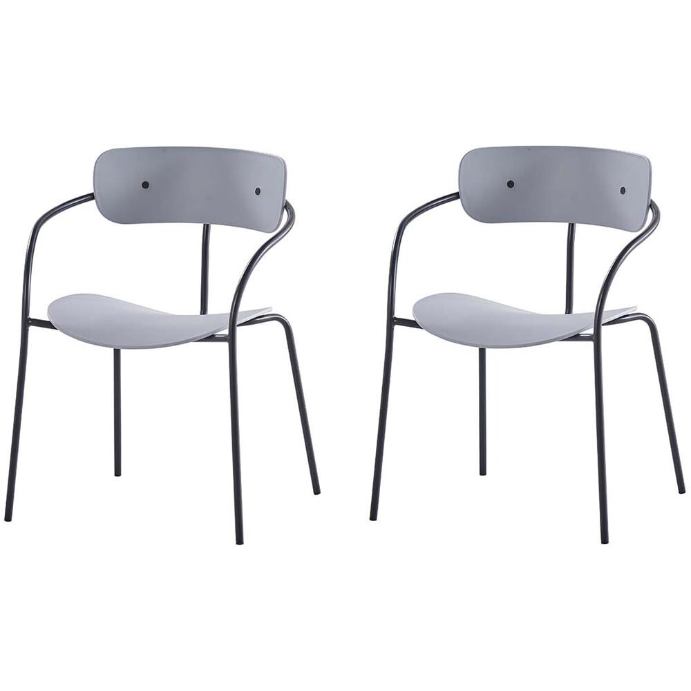 Set Di 2 Sedie Con Braccioli Grigio Chiaro Alexia - Foto 1