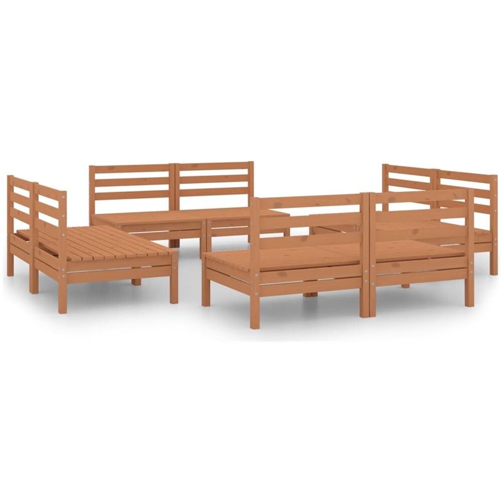 Set Divani Da Giardino 8 Pz Miele In Legno Massello Di Pino - Foto 2