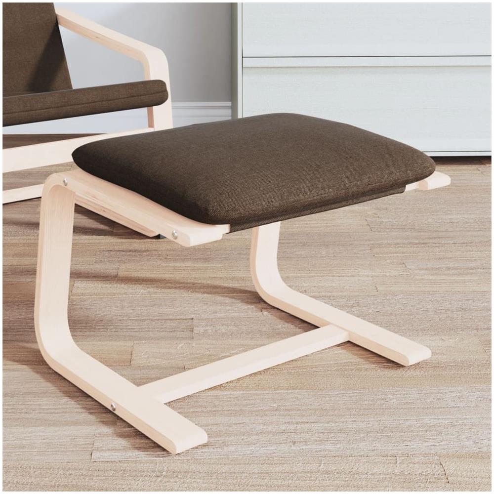 Poggiapiedi Marrone Scuro 51x41x40 Cm In Tessuto - Foto 1