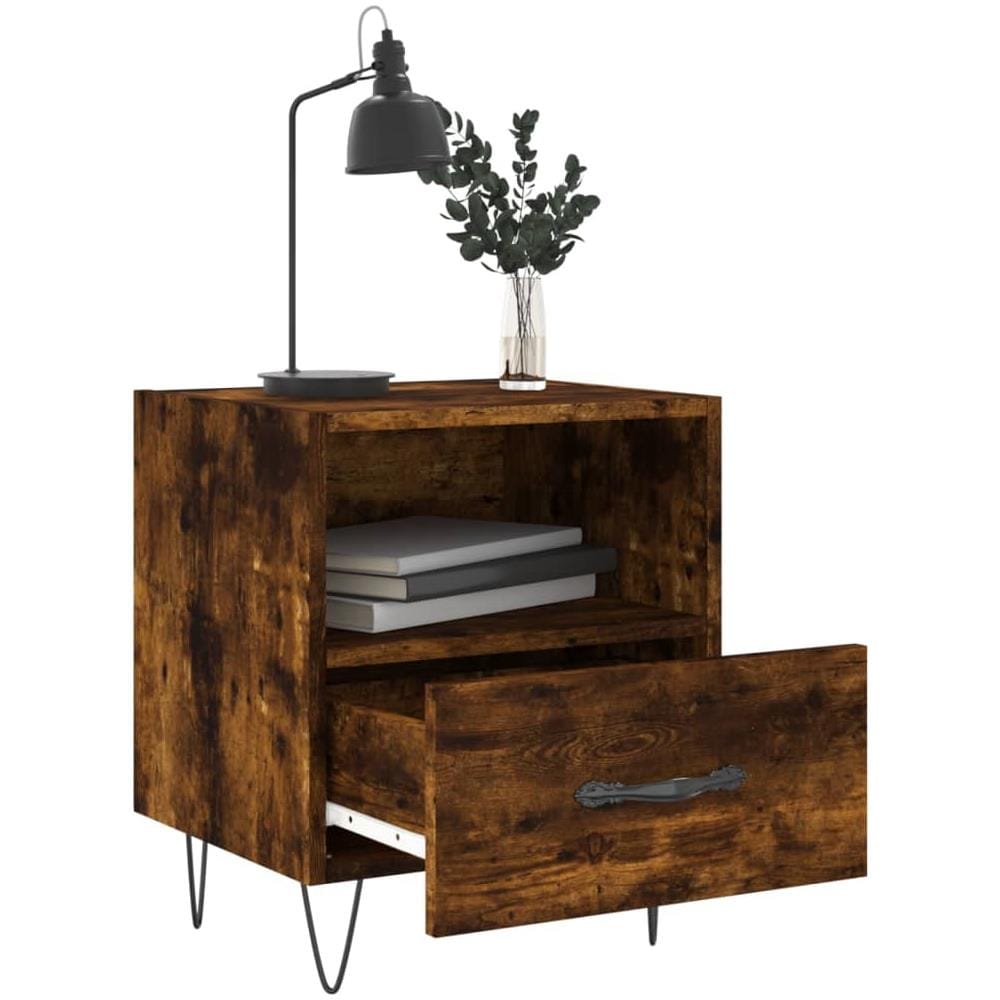 Comodini 2 Pz Rovere Fumo 40x35x47,5 Cm In Legno Multistrato - Foto 3