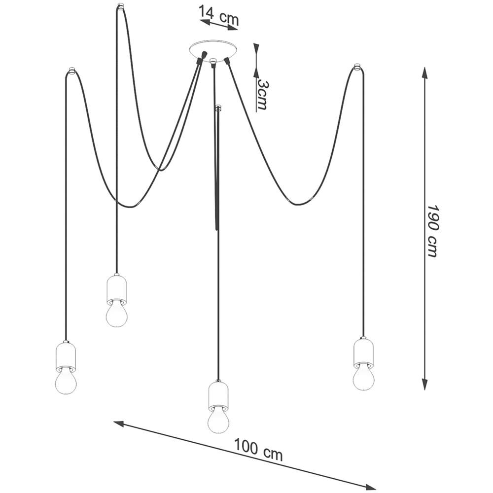 Lampadario Neso 5 Sl. 1161 - Minimalista Lampadari Grigio /nero 190x100x100 Cm - Foto 7