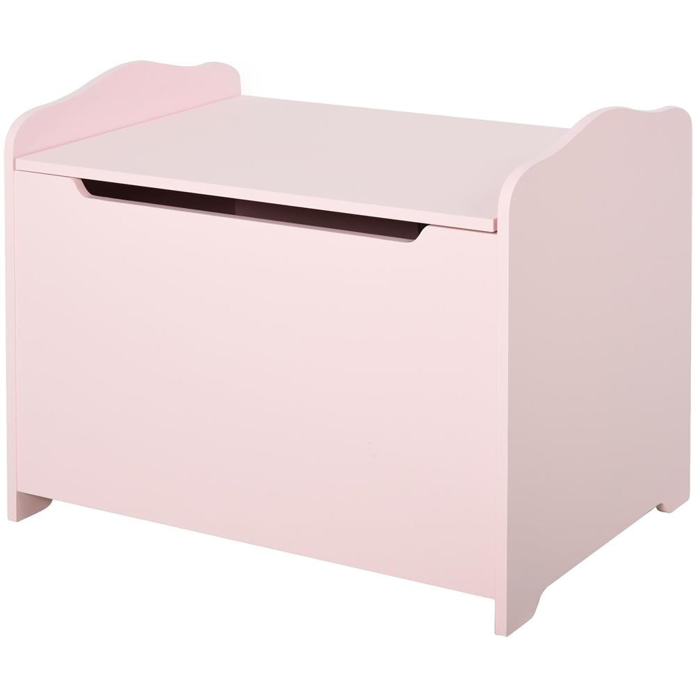 Cassapanca Portagiochi in Legno, Panca Contenitore per Cameretta Coperchio con Pistone Pneumatico, 60x40x48cm, Rosa - Foto 1