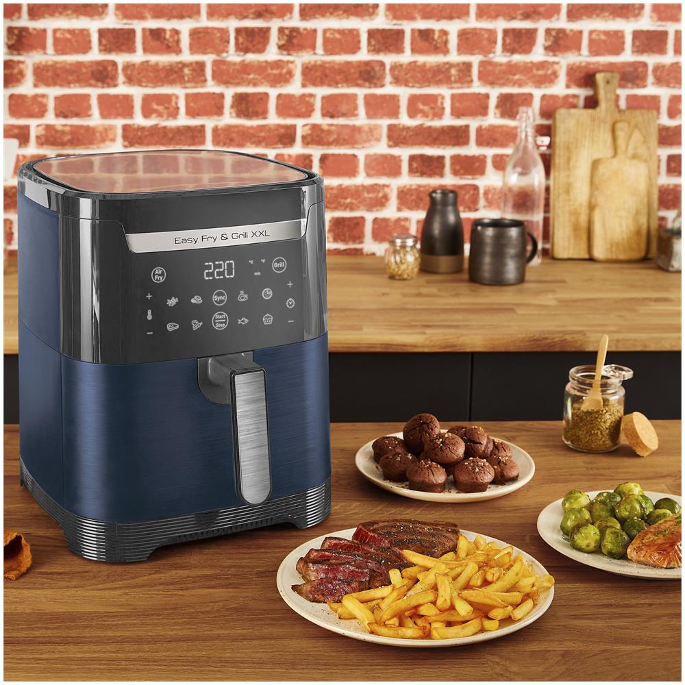 Friggitrice ad Aria Easy Fry & Grill XXL EY801410 Capacità 6.5 Litri 1830 Watt Colore Blu - Foto 10