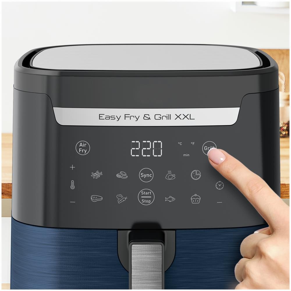 Friggitrice ad Aria Easy Fry & Grill XXL EY801410 Capacità 6.5 Litri 1830 Watt Colore Blu - Foto 2