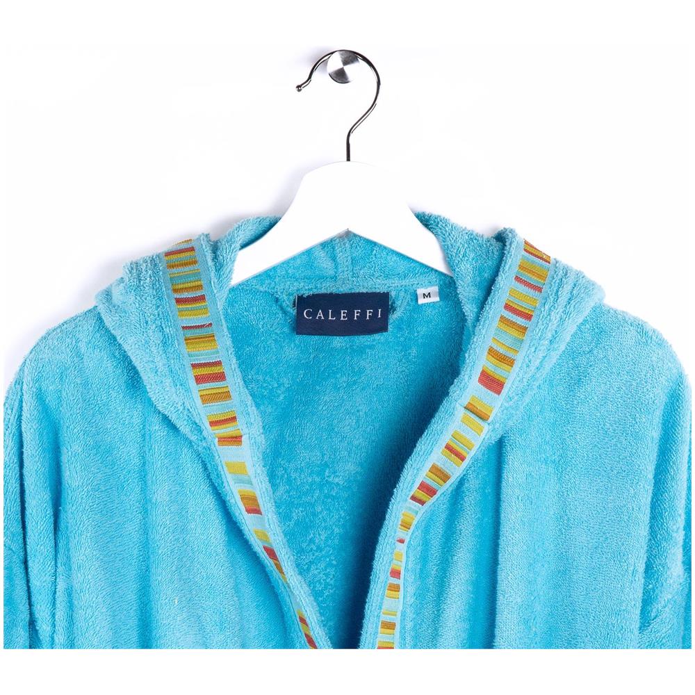 Accappatoio Con Cappuccio Spugnissima Yupi Junior In Cotone Colore Turchese Misura 10-12 Anni - Foto 2