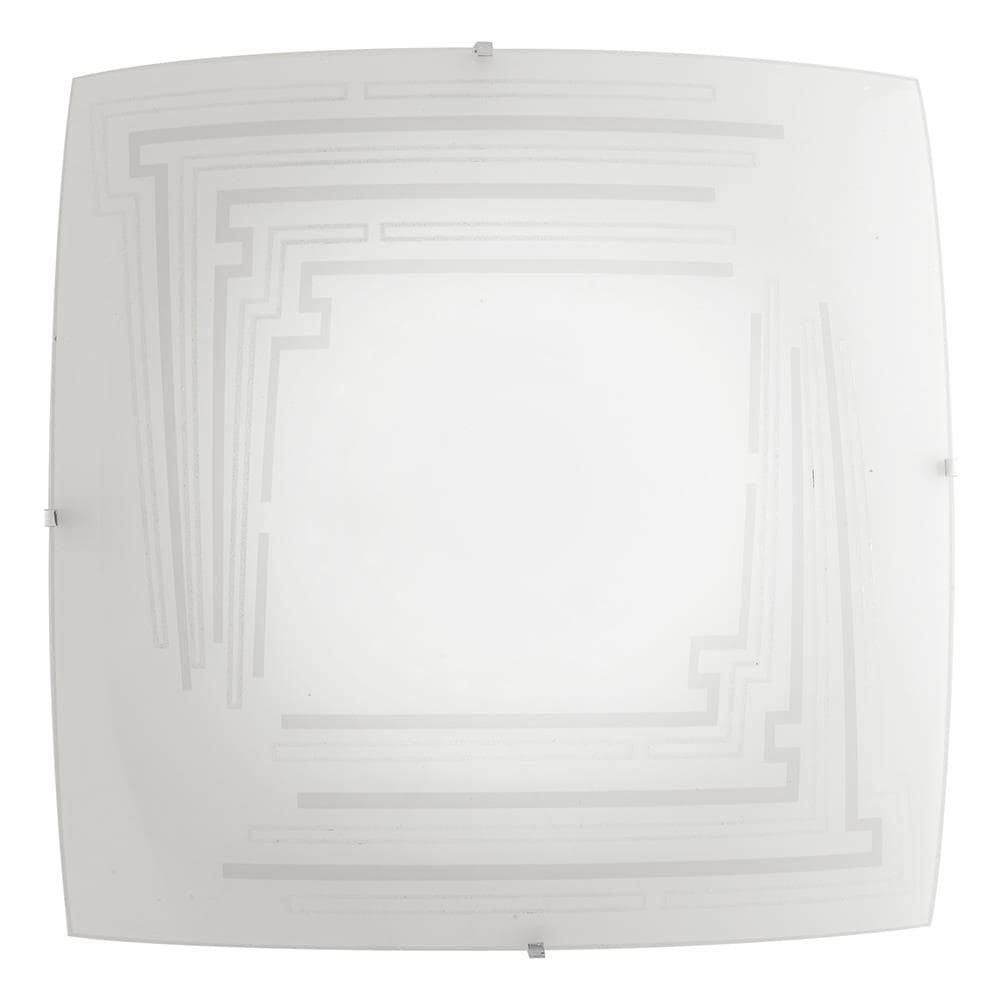 Plafoniera Quadrata Vetro Decoro Glitterato Lampada Moderna E27 I-concept / pl30 - Foto 1