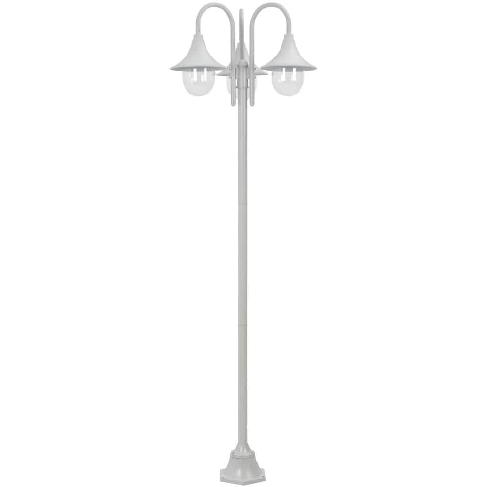 Lampione Da Giardino E27 220 Cm In Alluminio 3 Lampade Bianco - Foto 2