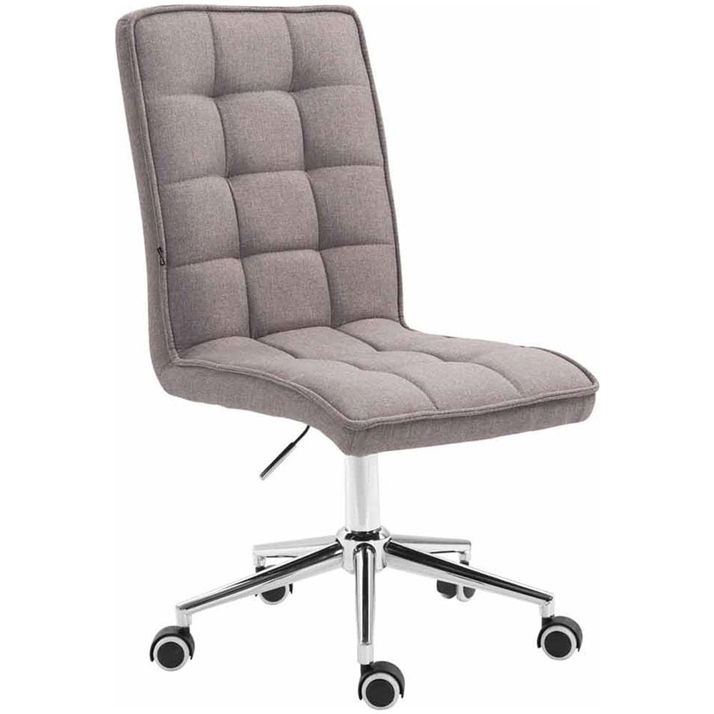 Sgabello da Lavoro Peking V2 in Tessuto | Sgabello Ufficio Imbottito | Sedia Studio da Scrivania Regolabile e con Ruote Grigio Chiaro - Foto 1
