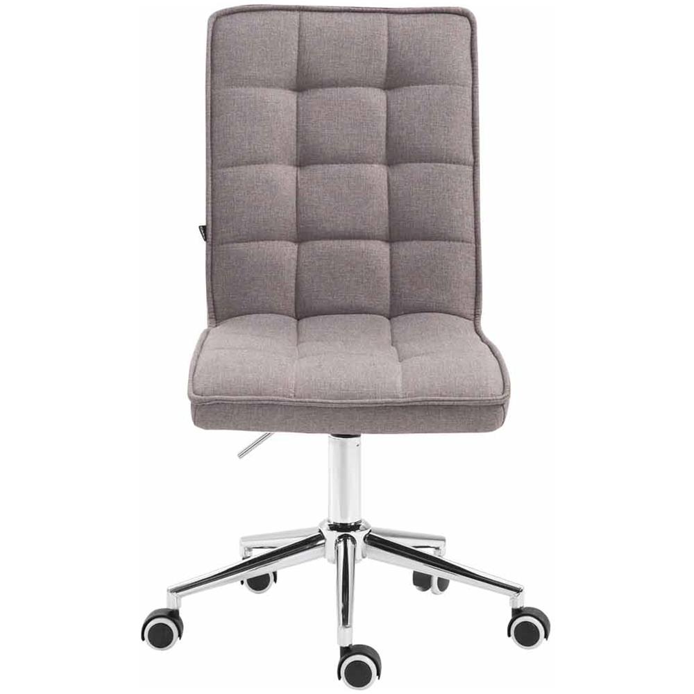 Sgabello da Lavoro Peking V2 in Tessuto | Sgabello Ufficio Imbottito | Sedia Studio da Scrivania Regolabile e con Ruote Grigio Chiaro - Foto 2