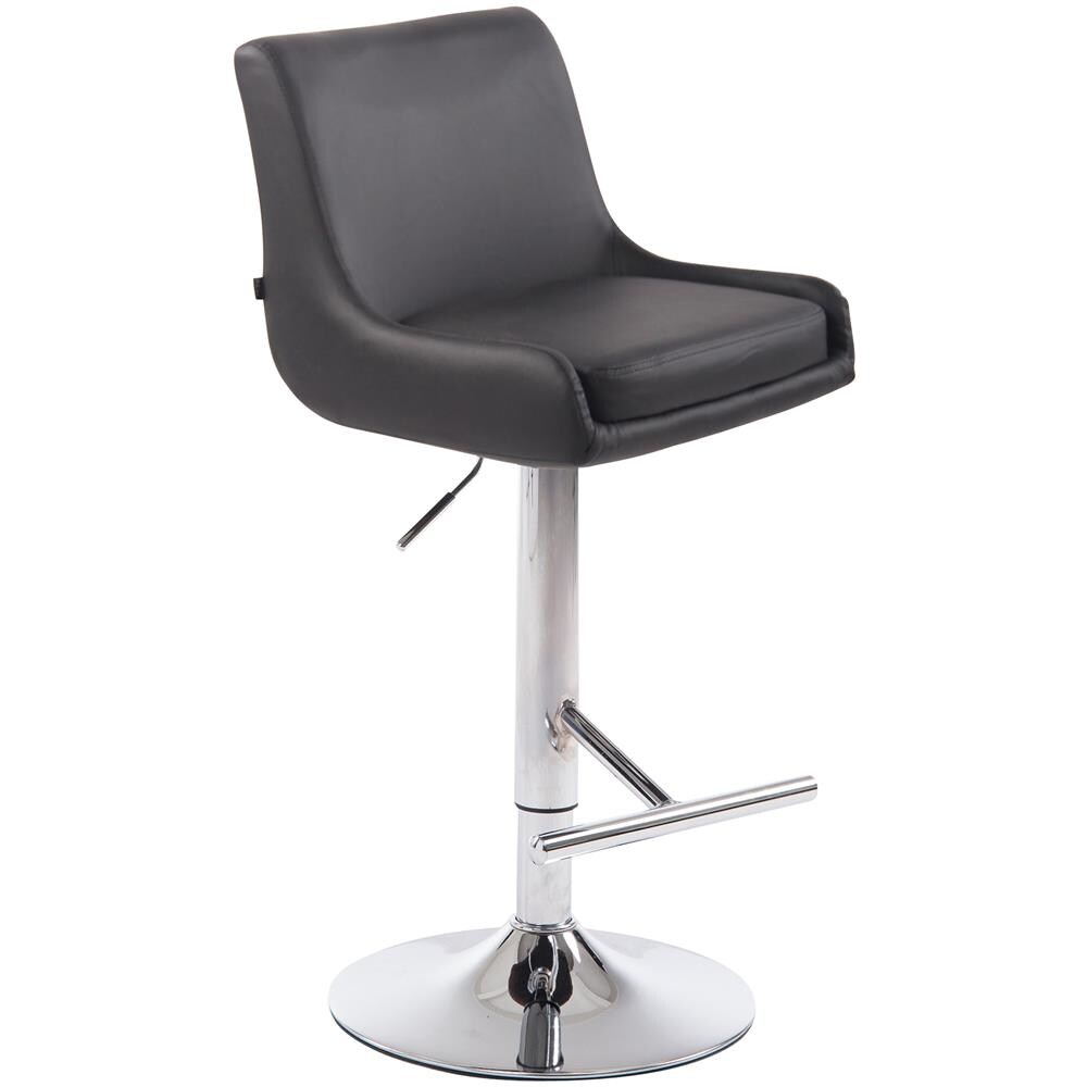 Sgabello Bancone Imbottito Club in Similpelle - Sedia Alta Cucina con Schienale e Poggiapiedi, Altezza Regolabile 67-87 cm Grigio - Foto 1