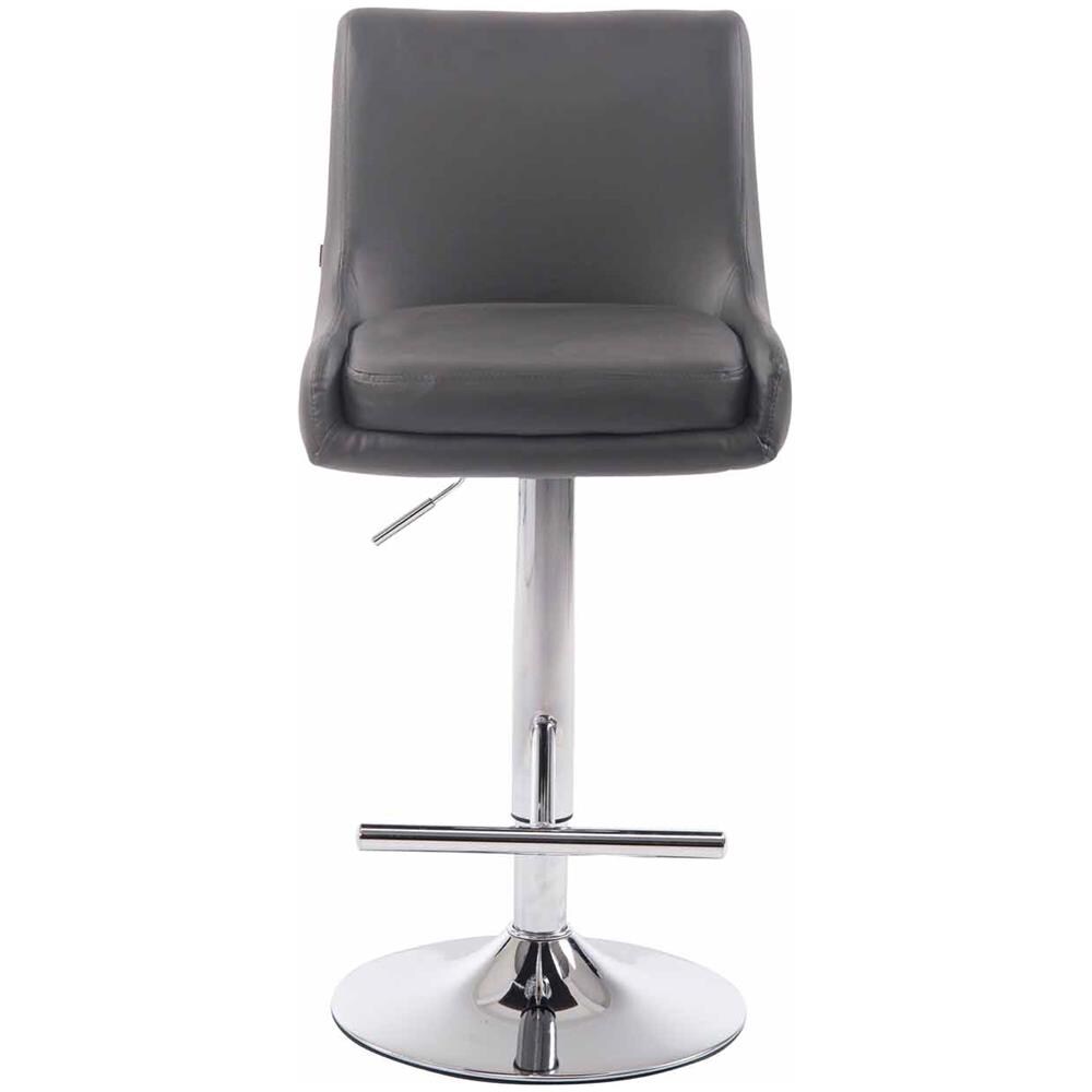 Sgabello Bancone Imbottito Club in Similpelle - Sedia Alta Cucina con Schienale e Poggiapiedi, Altezza Regolabile 67-87 cm Grigio - Foto 2