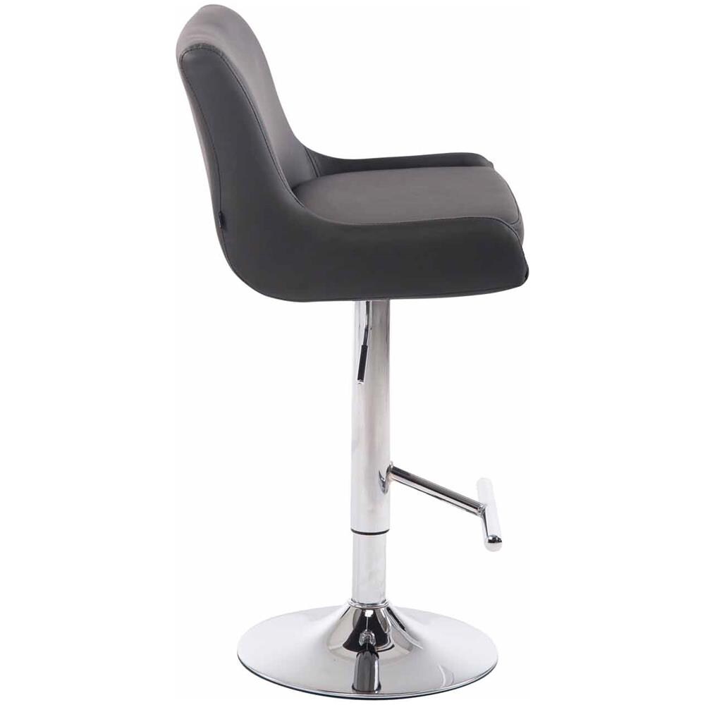 Sgabello Bancone Imbottito Club in Similpelle - Sedia Alta Cucina con Schienale e Poggiapiedi, Altezza Regolabile 67-87 cm Grigio - Foto 3