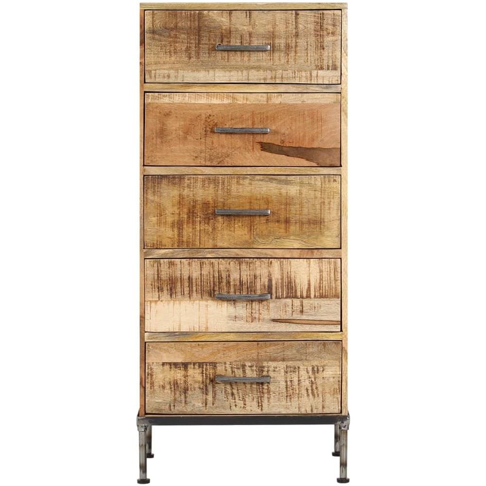 Cassettiera 45x35x106 Cm In Legno Massello Di Mango - Foto 2