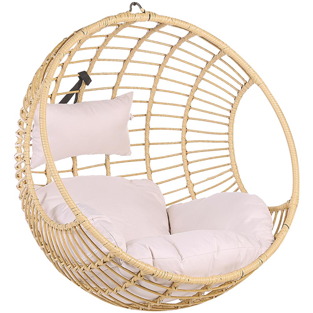 Sedia Sospesa In Rattan Beige Aspio - Foto 1